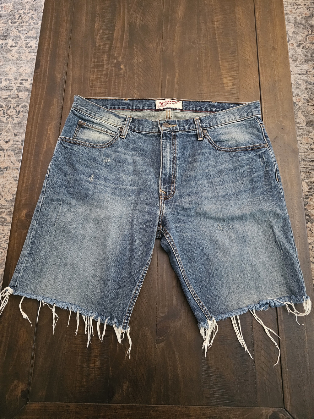 Arizona Jean Company Distressed Blue Denim Cut-Off Shorts